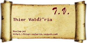 Thier Valéria névjegykártya