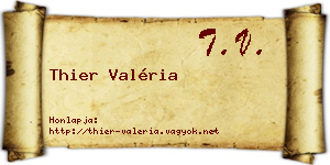 Thier Valéria névjegykártya